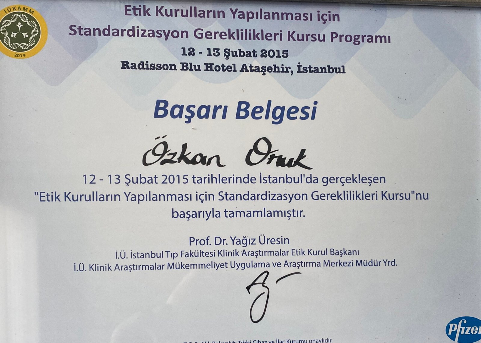 Certificato Corso Etico